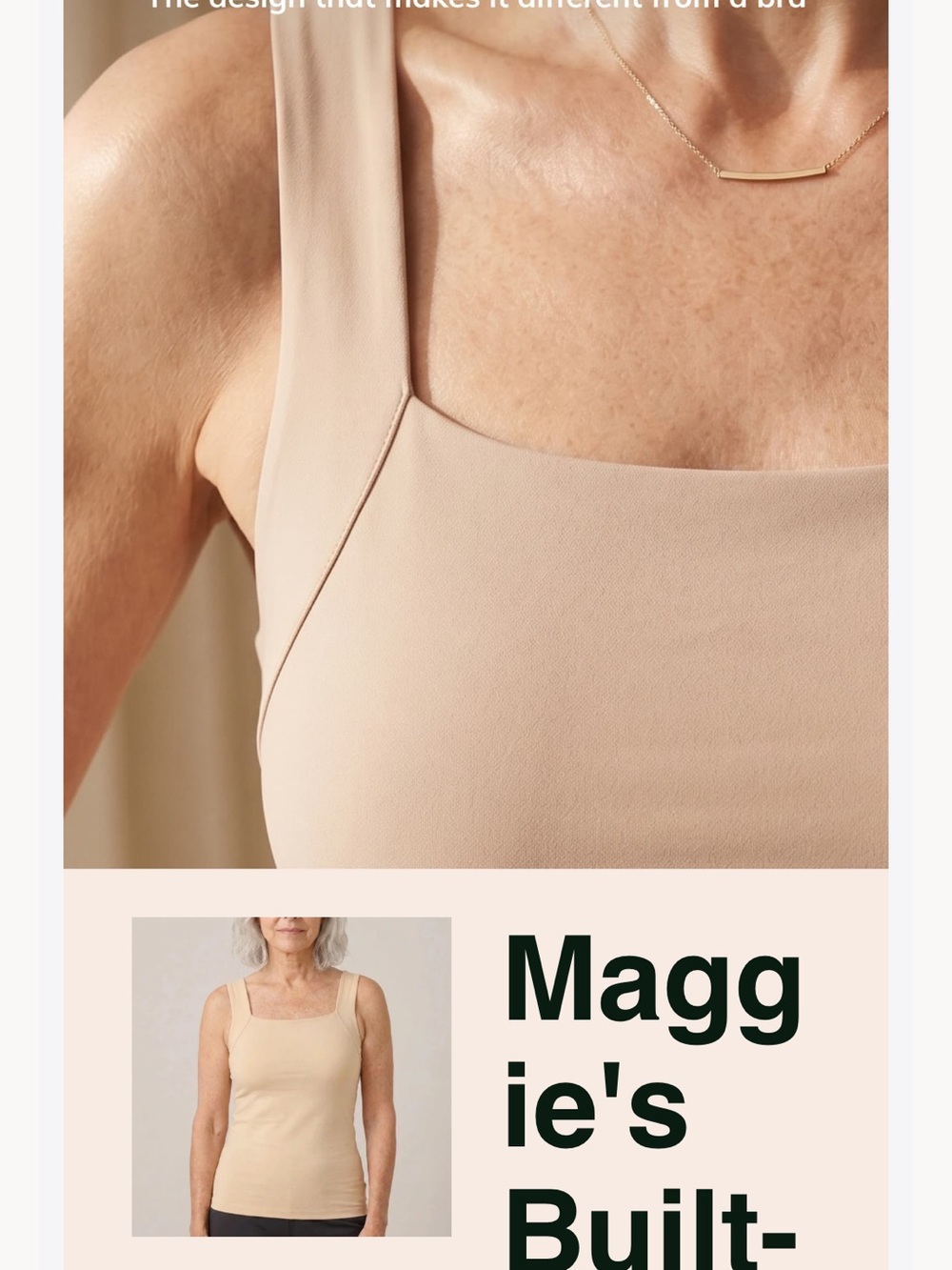 Built-In Support Tank Top - Cream